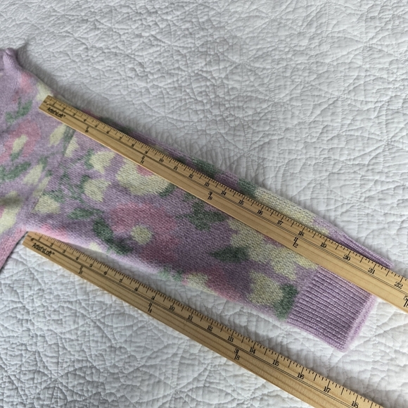 Mango Pastel Floral V-Neck Jewel Button Cardigan - Purple - Picture 13 of 13